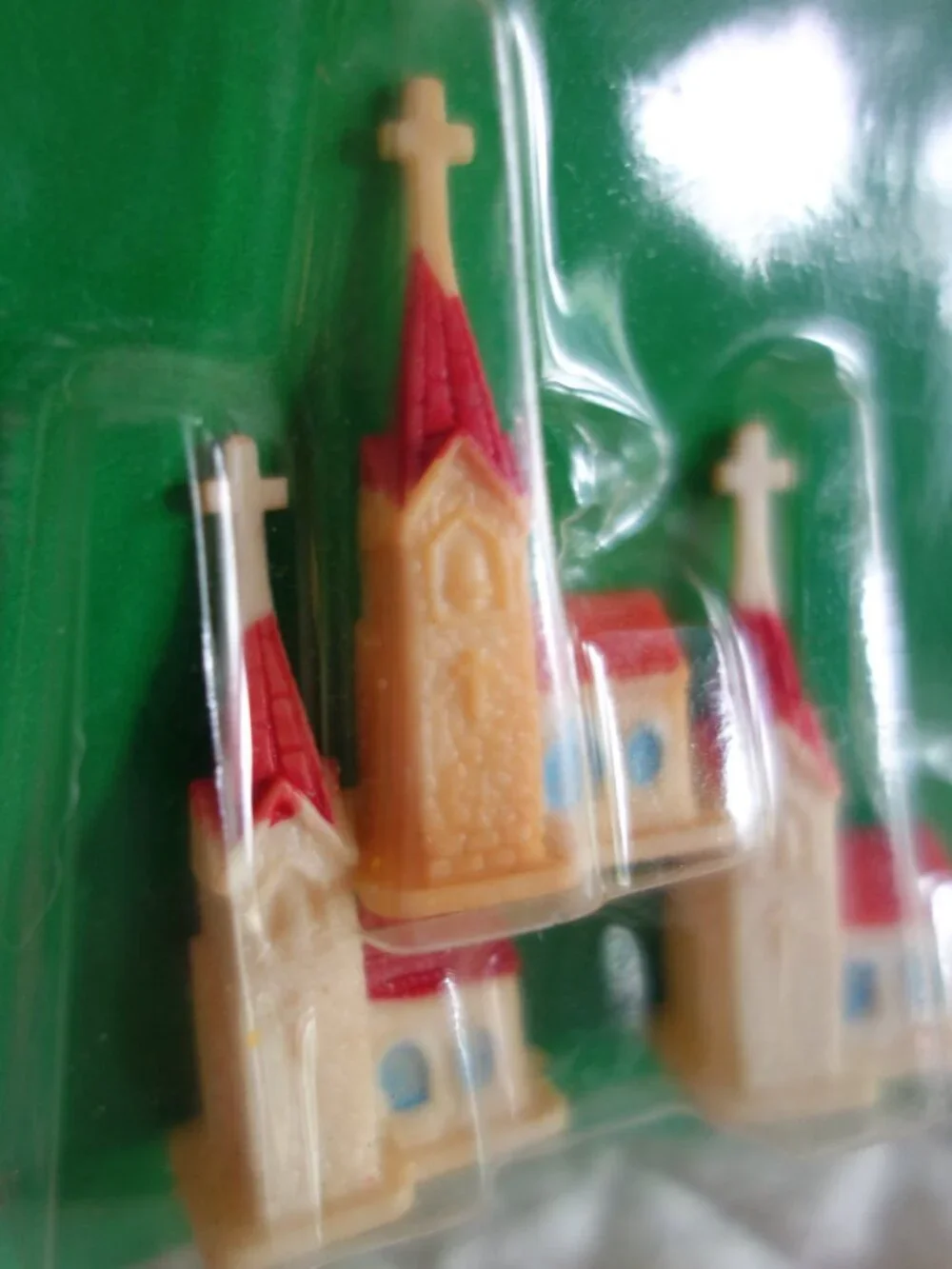 Vntg Christmas Tree Ornaments Plastic Angels / Styrofoam Churches